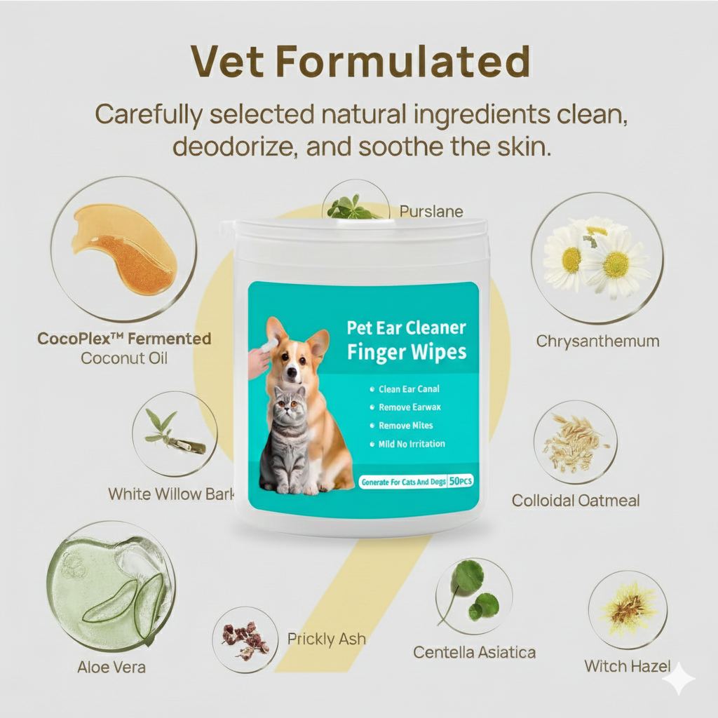 Hypoallergenic Pet Ear Wipes